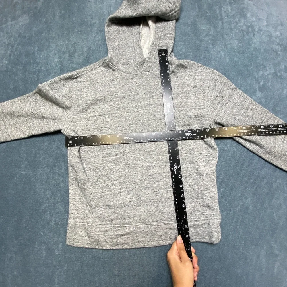 Old Navy Recharge Hoodie Boys L Gray Heather Fleece Lined Raglan Sleeve Outdoor